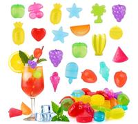 Cube de Glace Réutilisable*30pcs, SilverChry Glacons Réutilisables, Reusable Ice Cubes, Glaçons Plastiques Forme de Fruit et Animaux pour les Boissons Décoratives, Glaçons pour Le Visage (fruit)