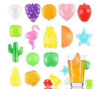 Cube de Glace Réutilisable, XiXiRan 30pcs Reusable Ice Cubes, Glaçons Plastiques Forme de Fruit et Carré pour les Boissons de Fête, Boissons Décoratives, Glaçons pour Le Visage