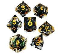 Cube de jeu de rôle, petits dés en résine polyédrique, 7 x jeu de société portable avec petits dés - Jeu de dés multifonctionnels, dés de jeu de rôle pour la maison, table de bureau, fête, famille