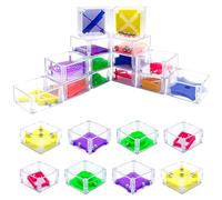 Cube De Labyrinthe 3D - 5,91x4,53x1,57 Pouces Jouet Fidget en Perles, 24 Pièces De Labyrinthe 3D Stimulantes | Casse-tête sans Stress pour Les Jeux Sensoriels, Prix De Fête, Étudiants, Et Adul