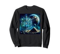 Cube de métatron quatrième Dimension avec Terre et Pyramides Sweatshirt