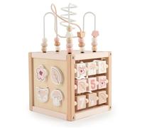 Bieco Cube de motricité en bois durable FSC®, motif chevreuil Ella, jouet Montessori pour bébé à partir de 1 an