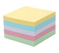 Cube de Notes Mémo Non Adhésives 75 x 75 mm 500 Feuilles Bloc Papier Coloré pour Bureau et Prise de Notes