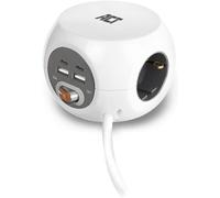 Cube De Prise Usb Powercube 2 Usb-C Et 2 Connecteurs Usb-A (3,4 A) Avec Interrupteur, 3 Prises De Courant, Avec Tampon Adhésif Pour Cuisine, Bureau, Salon, Câble 1,5 M, Couleur Bla[MUL211008]