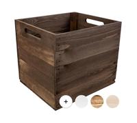 Cube de Rangement en Bois Marron Compatible Étagères KALLAX et EXPIDIT 33x37x33cm - CREATIVE DECO