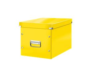 Cube de rangement en Carton avec couvercle Grand Format L - Jaune