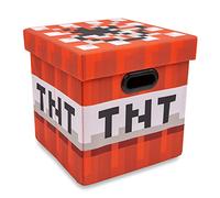 Cube de rangement en tissu Minecraft bloc de TNT avec couvercle | 33 cm