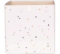 Cube de rangement en tissu recyclé Terrazzo crème