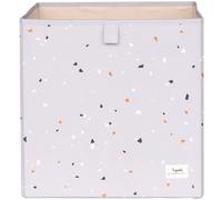 Cube de rangement en tissu recyclé Terrazzo gris clair