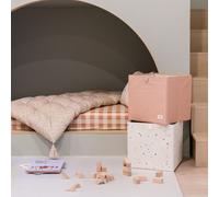 3 Sprouts Boîte Cube Tissu Enfant, Jouets/Accessoires, Vieux Rose | Cube tissu, Jouets/livres/vêtements, 33 x 33 cm, Compatible étagère cube, Pliable, Chambre enfant, Facile à nettoyer