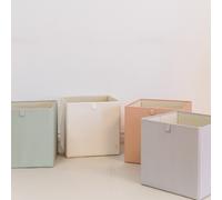 Cube de rangement en tissu recyclé Uni gris clair