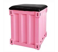 Cube de rangement industriel - Repose-pieds en fonte avec siège en cuir - Coffre élégant pour la maison et le bureau - Petite solution de rangement multifonction