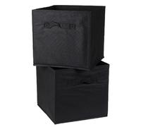 Cube de rangement intissé 28x28cm - Lot de 2 - Noir - 28 cm X 28 cm X 28 cm - CALICOSY