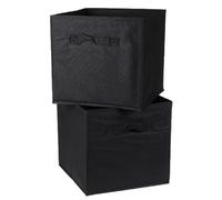 Cube de rangement intissé 28x28cm - Lot de 2 - Noir - 28 cm X 28 cm X 28 cm - CALICOSY