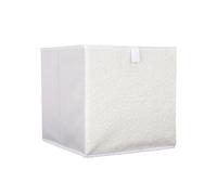 Cube de rangement pliable tissu bouclette blanc 30x30 cm - -