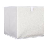 Cube de rangement pliable tissu bouclette blanc 30x30 cm