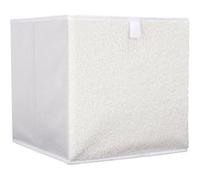 Cube de rangement pliable tissu bouclette blanc 30x30 cm