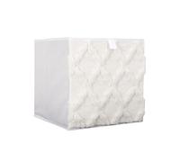 Cube de rangement pliable tissu tufté blanc 30x30 cm
