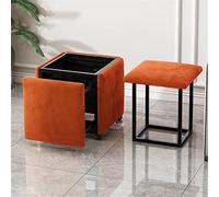 Cube de siège empilable avec roulettes, repose-pieds en daim respirant, banc ottoman, canapé cube multifonction 5 en 1 pour un usage domestique polyvalent