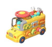 Cube de Tableau de Bord occupé en Forme de Bus | Jouet d'exploration de Moteur Fin pour | Box d'apprentissage Portable pour bébés, Formation de la Petite enfance, Voyages sur la Route, tera