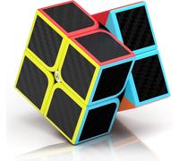 Cube de Vitesse 2X2,Cube Magique 2X2X2 Sticker Fibre de Carbone Super-Durable avec des Couleurs Vives (2x2x2)