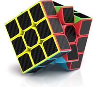 Cube de Vitesse 3x3,Cube Magique 3x3x3 Sticker Fibre de Carbone Super-Durable avec des Couleurs Vives (3x3x3)