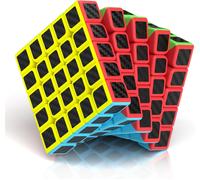 Cube de Vitesse 5x5,Cube Magique 5x5x5 Sticker Fibre de Carbone Super-Durable avec des Couleurs Vives (5x5x5)
