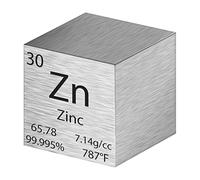 Cube de Zinc d'1 Pouce (25,4 mm), Cube de densité métallique, métal Pur à Haute densité pour Collections d'éléments, expériences en Laboratoire, matériaux pour Loisirs.