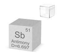 Cube d'éléments en métal antimoine de 1 cm de densité de 10 mm, haute pureté, tableau périodique des éléments pour collections d'éléments, Hobbies, cube d'antimoine pur (Sb 0,9 cm)