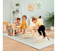 Cube d'escalade, triangle et toboggan montessori bois fsc® marron TU
