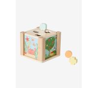 Cube d'éveil 2 en 1 : Puzzles et formes à encastrer en bois FSC® vert TU
