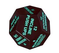 Cube d'exercice de fitness, multifonctions à 12 faces, outil de défi d'entraînement portable, durable, léger, sans minuteur, pour jeu actif, jeu d'entraînement avec utilisation pour hommes et femmes à
