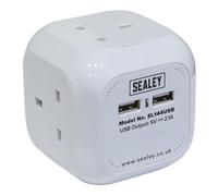Cube D'Extension Sealey 1,4M 4 X 230V & 2 X Prises USB - Blanc EL144USB