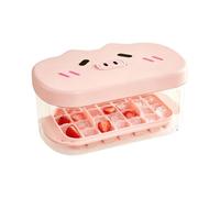 Cube Dispenser System | ABS 24 Cavity Reusable White Pink 19.8x12.6x8.8cm Bin Cover Press Eject | Coffee Cocktail Whiskey Beverage Party Chill Drinks | Kitchen Home Bar Picnic Travel Fun Use En