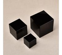 Cube d'obsidienne noir poli naturel, pierre de cristal Feng Shui, équilibrage de méditation, presse-papier de bureau, décoration de maison et de bureau 1pc