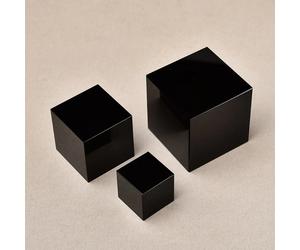 Cube d'obsidienne noir poli naturel, pierre de cristal Feng Shui, équilibrage de méditation, presse-papier de bureau, décoration de maison et de bureau 1pc