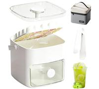 Cube Easy Press Bac à glace portable, 16 x 14,5 x 15 cm avec double couche, boîte robuste pour animaux de compagnie, machine portable avec style moderne, whisky, cocktail, pour congélateur