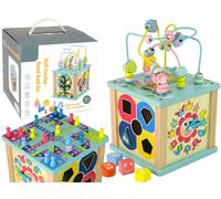 Cube éducatif en bois Trieur Labyrinthe Jeu d'horloge Chinoiserie