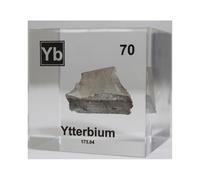 Cube Élément Métal 5cm/2in Incasté dans du Lucite Acrylique Transparent pour Collections d’Éléments, Loisirs, Enseignants, Science, Cadeau Créat-70-Yb Ytterbium