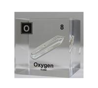 Cube Éléments 5cm/2in Incasté dans du Lucite Acrylique Transparent pour Collection Étudiants, Enseignants, Amateurs de Science-8-O Oxygen
