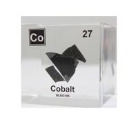 Cube Éléments 5cm/2in Incasté dans du Lucite Acrylique Transparent pour Collections d’Éléments, Loisirs, Science, Cadeau Créatif-27-Co Cobalt