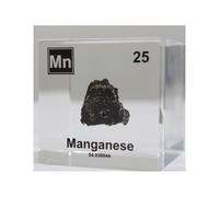 Cube Éléments 5cm/2in Incasté dans du Lucite Acrylique Transparent pour Collections d’Éléments, Loisirs, Science, Cadeau Créatif-25-Mn Manganese