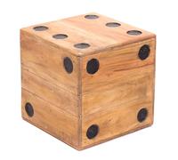 Cube en Bois Game 12 | Massif, 12cm | Tabouret Déco Enfant, Figurine Fleur, Sculpture Aspect Cube