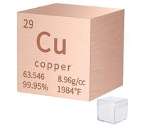 Cube en cuivre dense en métal pur haute densité pour collections d'éléments, expériences de laboratoire, loisirs, bricolage, enseignant, science, cadeau créatif (2,5 cm)