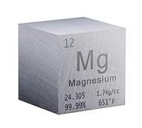 Cube en magnésium de 2,5 cm en métal haute densité pour éléments collections, matériel d'expérimentation en laboratoire