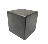 Cube en pierre de shungite polie de qualité supérieure - Pierre noire polie - Petit cube de cristal hautement protecteur de 5 cm - Générateur d'énergie de guérison Reiki Chakra méditation, 50*50*50mm