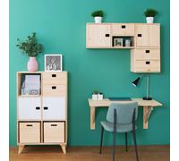 Cube En Pin Massif Beige TU