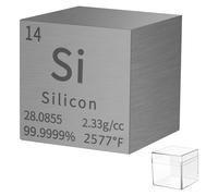 Cube en silicone à densité métallique pur haute densité pour collections d'éléments, expériences en laboratoire, loisirs, bricolage, enseignant, science, cadeau créatif (Si 2,5 cm)
