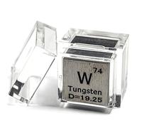 Cube en tungstène de 10 mm avec structure en acrylique pour tableau périodique jusqu'à 99,9 % de densité gravée, collection scientifique, éducation, boîte en acrylique