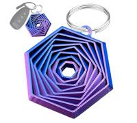 Cube Fidget Toy, Geometric Sensory Pendant, Professional Hexagon Spinner Keychain Decorative Accessories for Friends Family Kids Adults 1-Pack Professional Hardware Gear 6cm